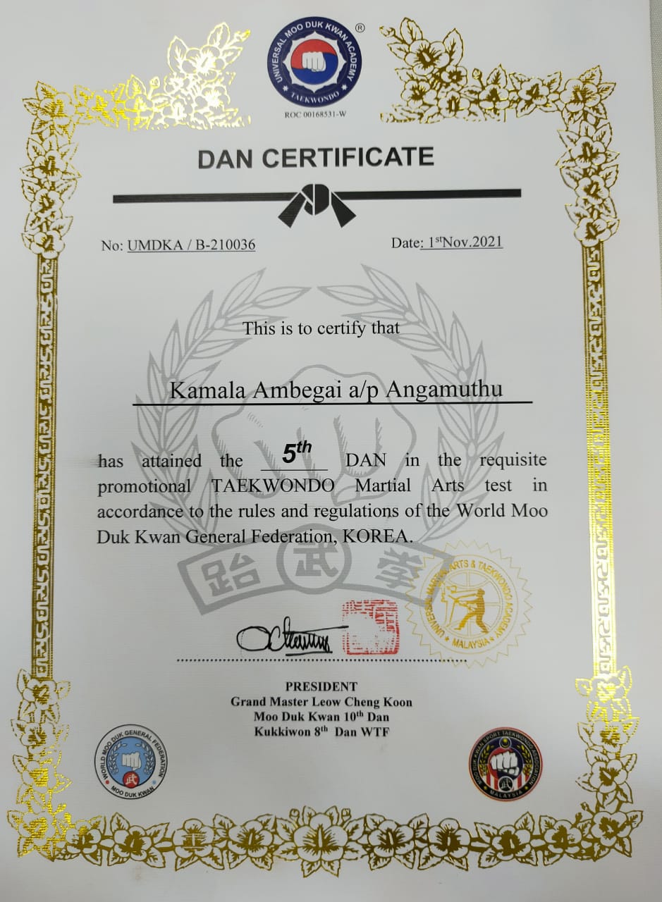Dan 5 Korea Taekwondo